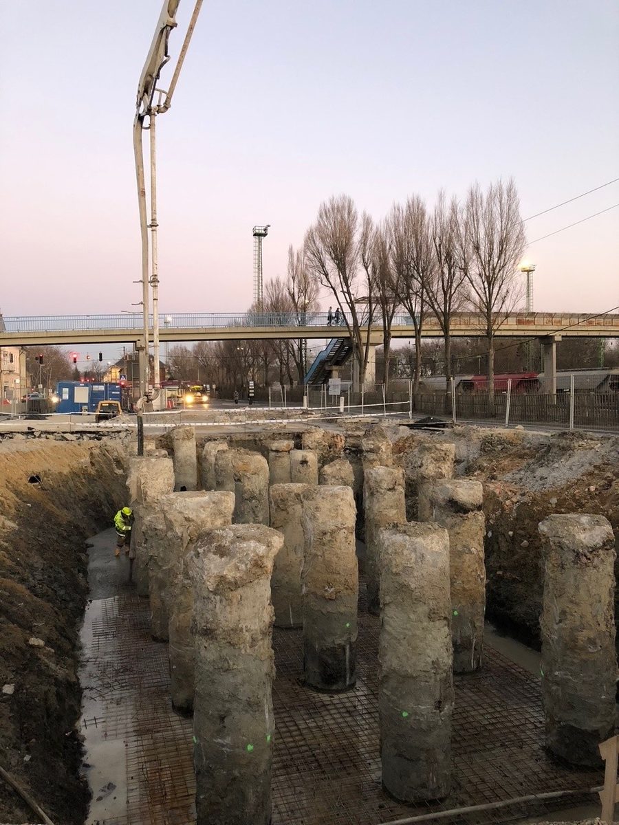 Intermodális közlekedési csomópont cölöpözés, Kaposvár